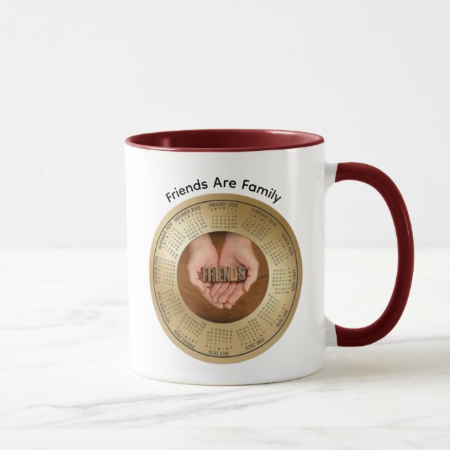 Caneca 2026 Family Are Friends Calendar Coffee Mug (Direita)