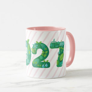 Caneca 2027 Verde Ano Novo Feliz Ecológico Lombar
