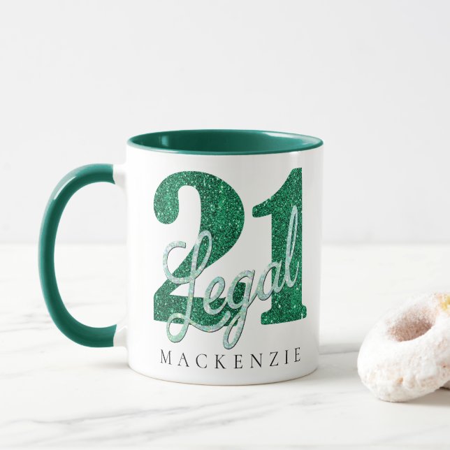 Caneca 21 e jurídico | aniversário de 21 anos de brilho v (Com Donut)