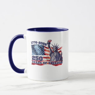 Caneca 250º Aniversário da Bandeira dos EUA Liberdade
