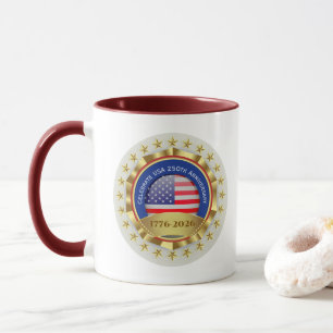 Caneca 250º Aniversário EUA Patriótico   1776–2026