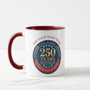 Caneca 250º Aniversário EUA Patriótico   1776–2026