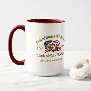 Caneca 250º Aniversário EUA Patriótico   1776–2026