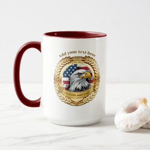 Caneca 250º Aniversário EUA Patriótico   1776–2026 Botão
