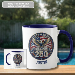 Caneca 250 Anos 1776-2026 Café Águia da Liberdade