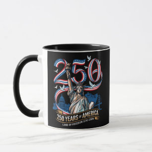 Caneca 250 anos da américa aniversário 1776 2026