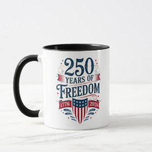 Caneca 250 Anos de Liberdade 1776 2026 4 de Julho 250º An