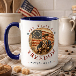 Caneca 250th Anniversary Revolutionary Soldier Freedom
