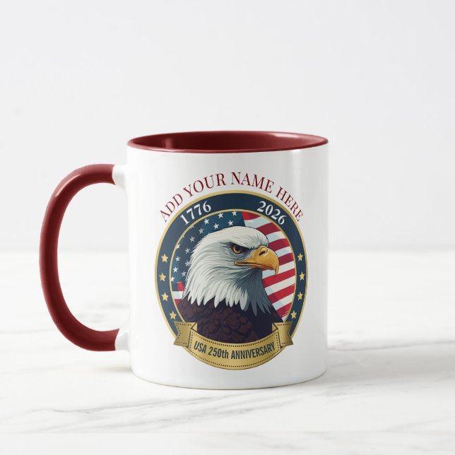 Caneca 250th Anniversary USA Patriotic | 1776–2026 (Esquerda)