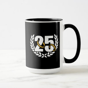 Caneca 25 anos de guerra de aniversário de casamento