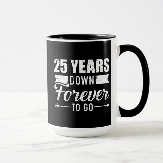 Caneca 25 anos depois do aniversário de 25 casamento (Direita)
