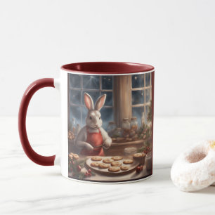 Caneca 2 Coelhinhos 1 Cozinha Assando Biscoitos de Natal