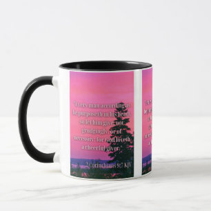 Caneca 2 Corinthians 9:7 KJV Bíblia Verso Tone Mug