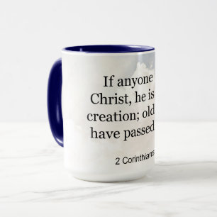 Caneca 2 Corintianos 5:17, verso Bíblia,