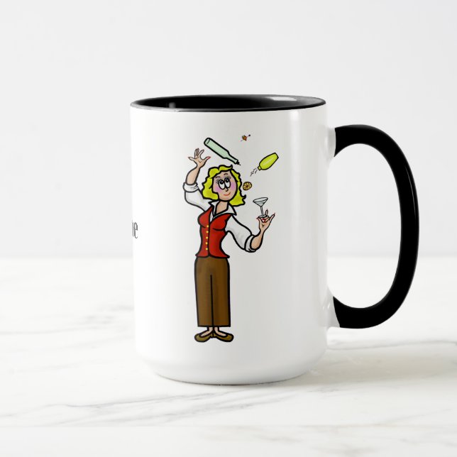 Caneca 2 Crianças Barman Mug Adicionar Um Nome (Direita)