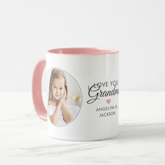 Caneca 2-Foto Eu Amo Você Vovó/Vovó/Naninha (Frente Esquerda)