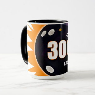 Caneca 300 Game Orange & Black, com data boliche,