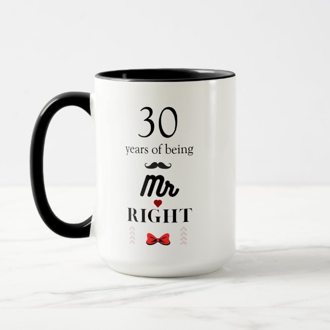 Caneca 30 Aniversário Sr. Direito e Sra. Sempre Direita (Esquerda)