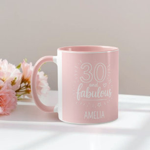Caneca 30 e Fabuloso Doodle Feliz Aniversário de 30 Anos