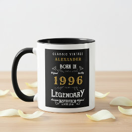 Caneca 30th Birthday 1996 Legend Retro Black Personalized