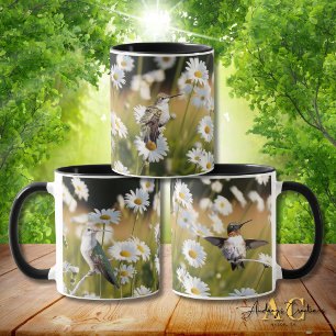 Caneca 3 Beija-flores-de-pescoço-vermelho "Em Campo de Ma
