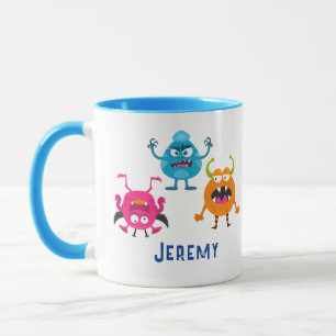 Caneca 3 Monstros de Desenho Animado Divertidos, N