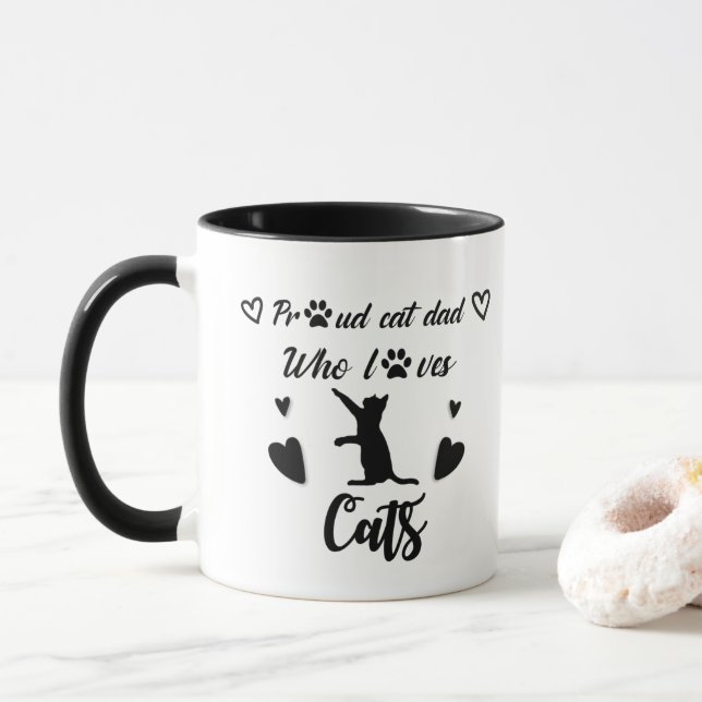 Caneca 3.pai de gato orgulhoso, pai de gato, melhor pai d (Com Donut)