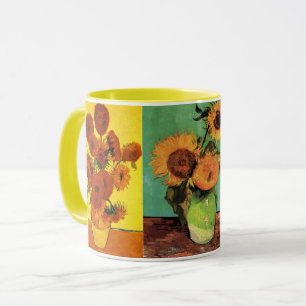 Caneca 3 pinturas Vintage Van Gogh Sunflower