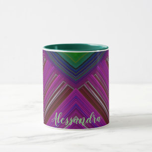 Caneca 3D brilhante, cor-de-rosa, cor-de-rosa, azul, ALES