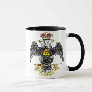 Caneca 3ó Preto escocês Eagle do rito do grau