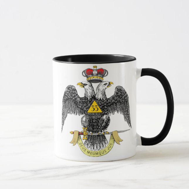 Caneca 3ó Preto escocês Eagle do rito do grau (Direita)