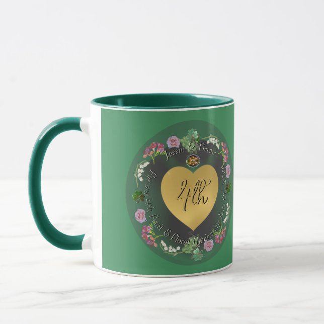 Caneca 4º Aniversário da Fruta e Casamento Floral (Esquerda)