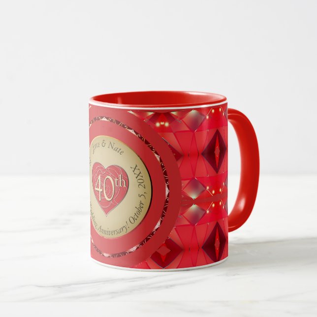 Caneca 40 anos Ruby (Frente Esquerda)