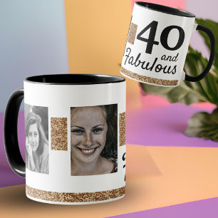 Caneca 40 e Fabuloso Brilho Dourado 2 Foto 40º Aniversári