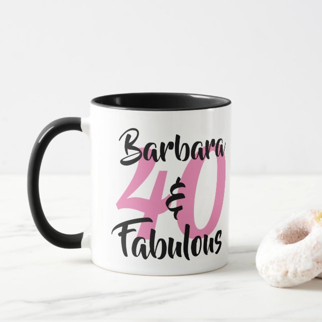 Caneca 40 e Festa de aniversário personalizada fabulosa (Com Donut)