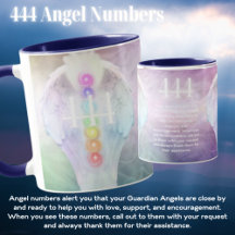 444 Números de anjo Chakra Angels Wings Café Mug