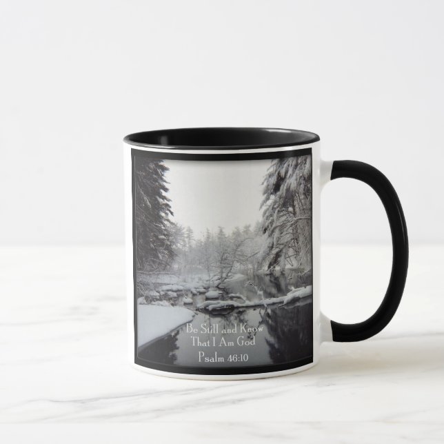 Caneca 46:10 do salmo - cena do inverno (Direita)