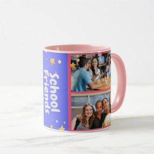 Caneca 4 Colagem de Fotografias Amigos da Escola Mug