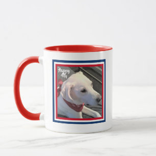 Caneca 4 de julho Cachorro Vermelho Azul Cachorro Vestido
