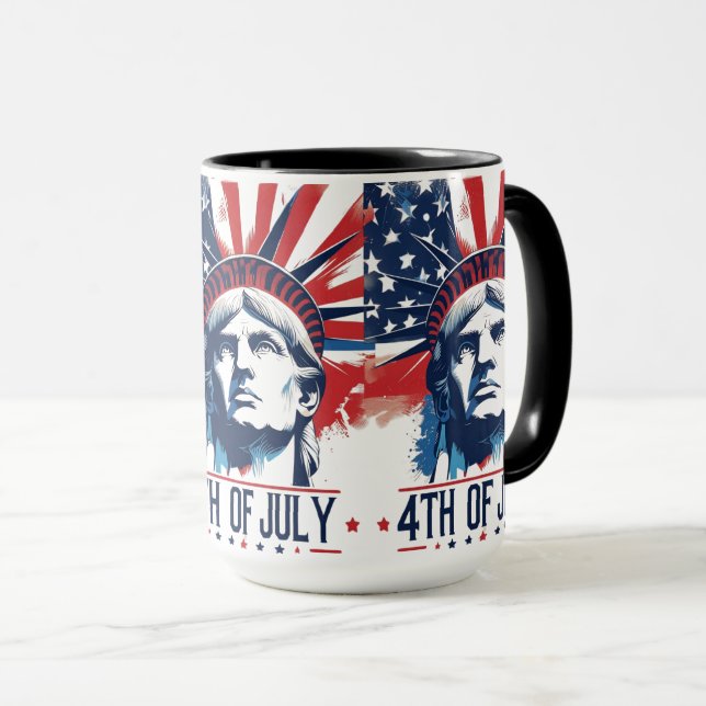 Caneca 4 de julho celebrações do Orgulho Americano Patrió (Frente Esquerda)