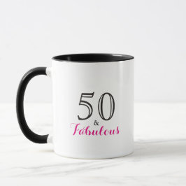 Caneca 50 e Fabuloso | Tipografia 50.o Aniversário