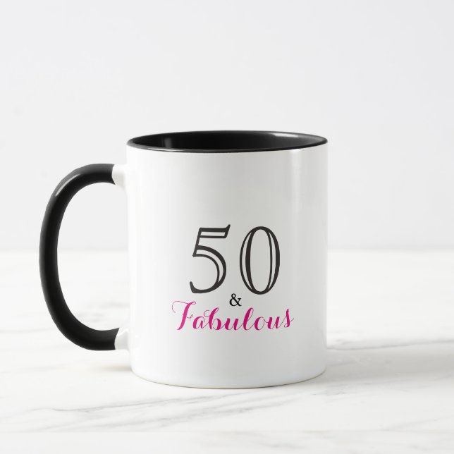 Caneca 50 e Fabuloso | Tipografia 50.o Aniversário (Esquerda)
