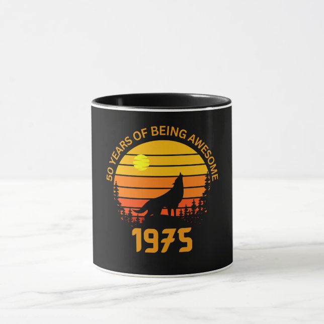 Caneca 50.o aniversário 1975 Vintage (Centro)