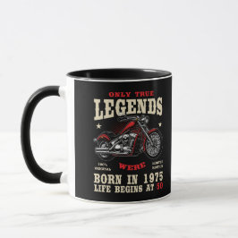 Caneca 50th Birthday Man Biker Motorcycle Chopper 1975