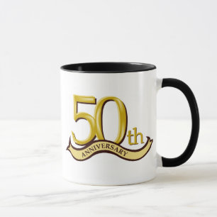 Caneca 50th presente personalizado do aniversário