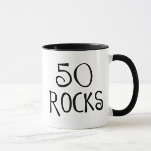 Caneca 50th presentes de aniversário, 50 ROCHAS