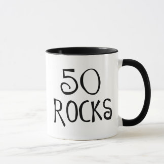 Caneca 50th presentes de aniversário, 50 ROCHAS