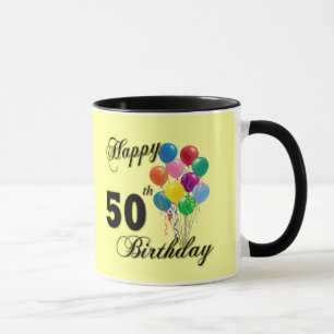 Caneca 50th presentes de aniversário e roupa felizes do