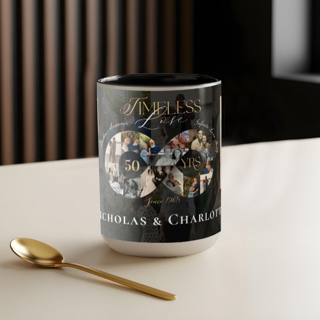 Caneca 50th Wedding Anniversary Infinity Photo Collage (50th Wedding Anniversary Infinity Photo Collage Mug)