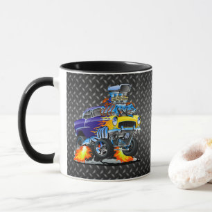 Caneca 55 Placa de Metal de Xadrez de Diamante de Carro E